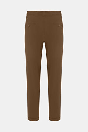 Standart Kalıp Camel Boru Paça Viskoz Pantolon_2