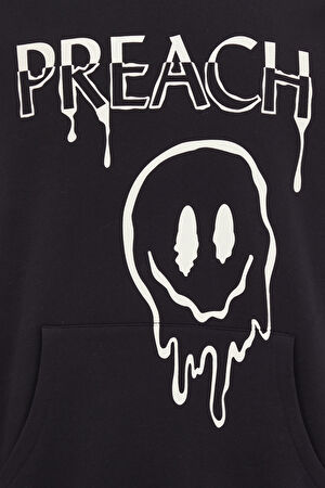 Siyah Oversize Kapuşonlu Sweatshirt_6