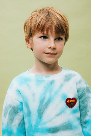 Aloha Tie Dye Blue Çocuk Sweatshirt