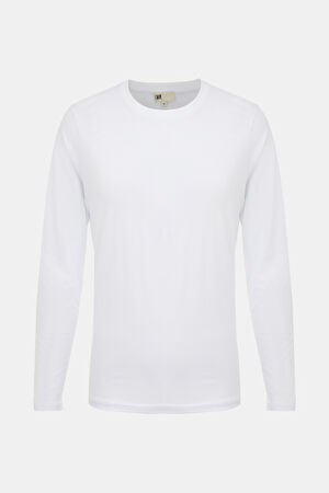 Beyaz Bisiklet Yaka T-Shirt_3