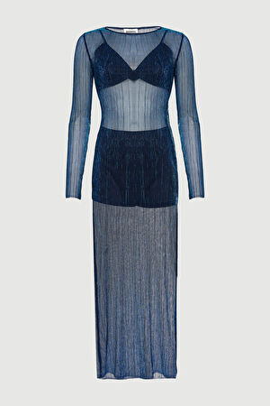 Lacivert Maxi Elbise