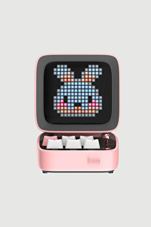 Ditoo Mic Piksel Ekranlı Karaoke Mikrofonlu Pembe Bluetooth Hoparlör