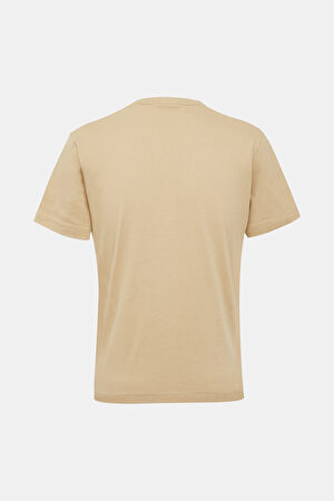 Dar Kalıp Bej Bisiklet Yaka T-Shirt_2