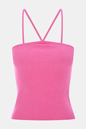 Pembe Düz Askılı Bluz