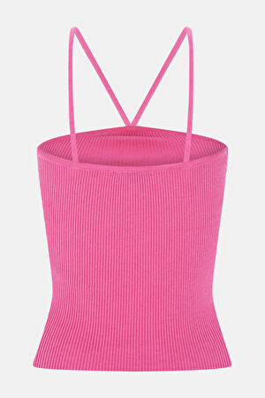 Pembe Düz Askılı Bluz_2
