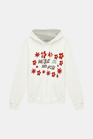 Beyaz Kapuşonlu Sweatshirt_4