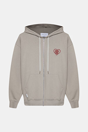 Gri Kapuşonlu Sweatshirt