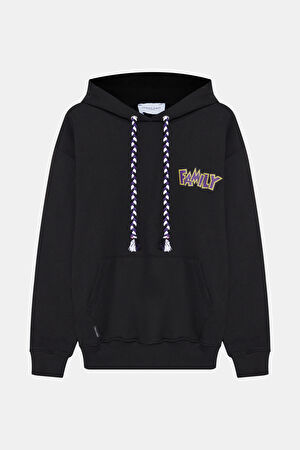 Siyah Kapuşonlu Sweatshirt