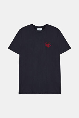 Lacivert Bisiklet Yaka T-Shirt