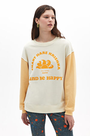 Çok Renkli Bisiklet Yaka Sweatshirt