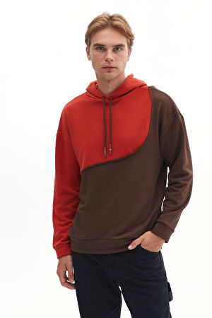 Kahve Kapuşonlu Sweatshirt