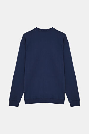 Lacivert Bisiklet Yaka Sweatshirt_2