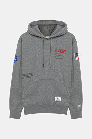 Gri Kapüşonlu Sweatshirt