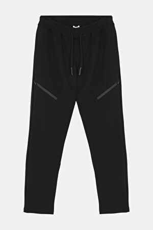 Siyah Boru Paça Spor Pantolon