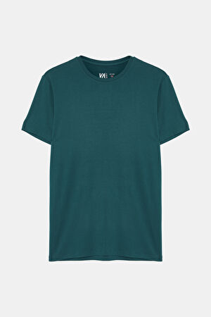 Petrol Bisiklet Yaka T-Shirt