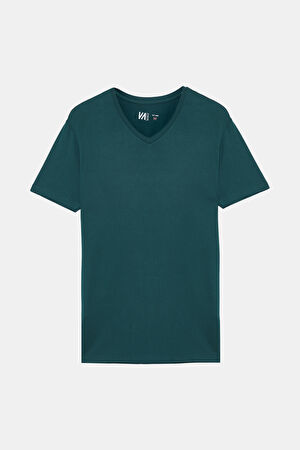 Petrol V Yaka T-Shirt