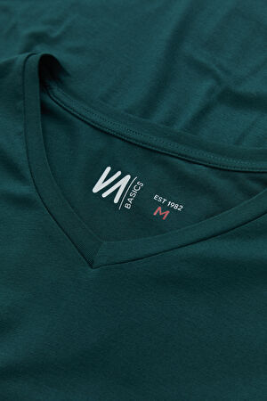 Petrol V Yaka T-Shirt_3