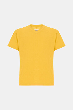 Sarı Bisiklet Yaka T-Shirt