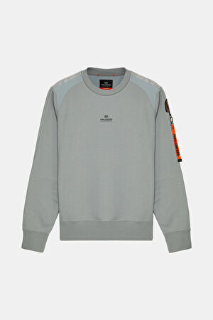 Açık Gri Bisiklet Yaka Sweatshirt