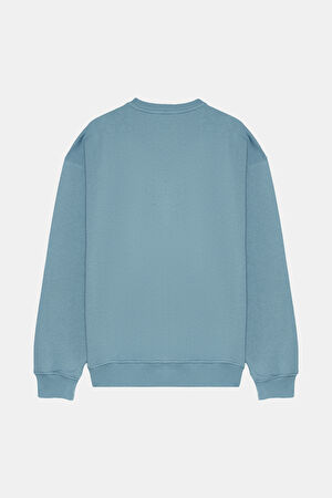 Açık Mavi Bisiklet Yaka Sweatshirt_2