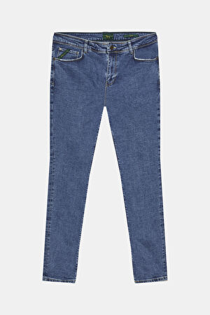 Dar Kalıp Koyu Mavi Dar Paça Jean Pantolon