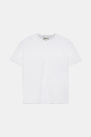 Ekru Bisiklet Yaka T-Shirt