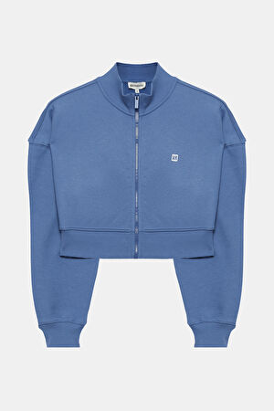 İndigo Dik Yaka Sweatshirt