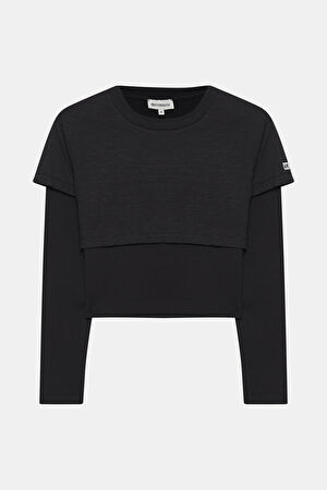 Siyah Bisiklet Yaka T-Shirt