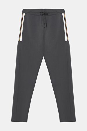 Koyu Gri Boru Paça Spor Pantolon