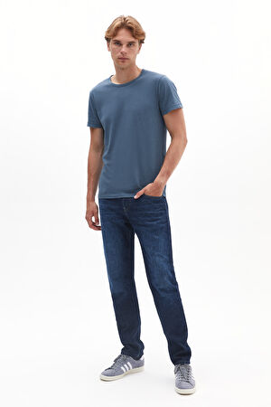 İndigo Boru Paça Jean Pantolon