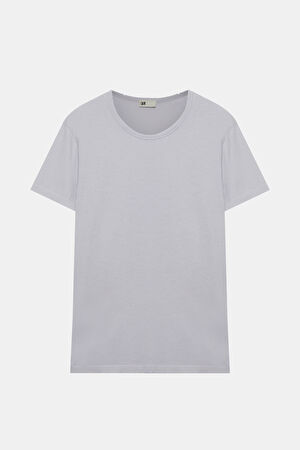 Açık Lila Bisiklet Yaka T-Shirt