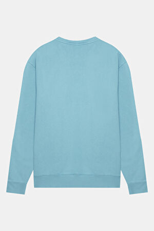 Mavi Relax Kalıp Bisiklet Yaka Sweatshirt_2