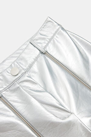 Dar Kalıp Gümüş Boru Paça Pantolon_3
