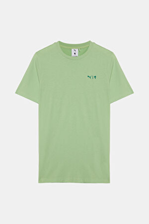 Açık Yeşil Bisiklet Yaka T-Shirt