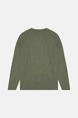Haki Düğmeli Yaka T-Shirt_2