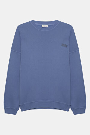 Mavi Bisiklet Yaka Sweatshirt