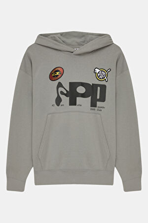 PAM Gri Relax Kalıp Kapüşonlu Sweatshirt