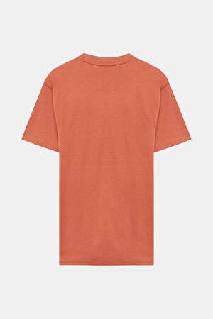 P.A.M. Relax Kalıp Kırmızı Bisiklet Yaka Baskılı T-Shirt_2