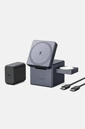 Anker MagSafe'li 3'ü 1 Arada Cube 30W Şarj Ekipmanı