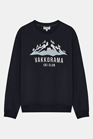 Lacivert Bisiklet Yaka Sweatshirt