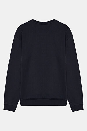 Lacivert Bisiklet Yaka Sweatshirt_2