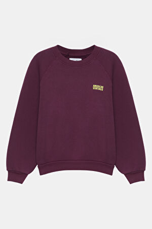 Bordo Bisiklet Yaka Sweatshirt_4