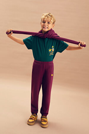 Bordo Boru Paça Spor Pantolon