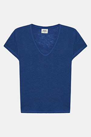 Lacivert V Yaka T-Shirt