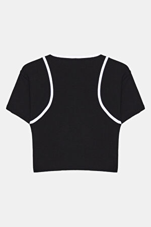 Siyah Bisiklet Yaka T-Shirt_5