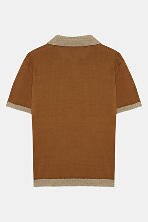 Camel Polo Yaka T-Shirt_4