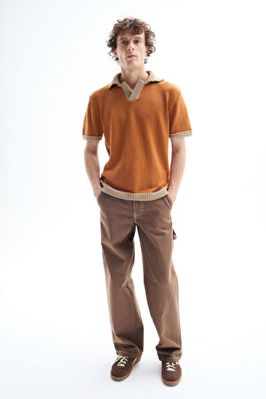 Camel Polo Yaka T-Shirt