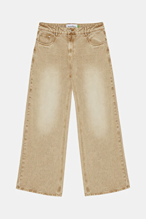Wide Leg Bej Pantolon