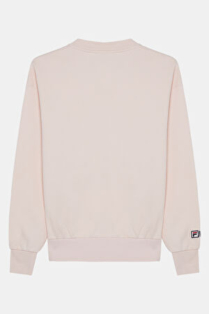 Açık Pembe Relax Kalıp Bisiklet Yaka Sweatshirt_2