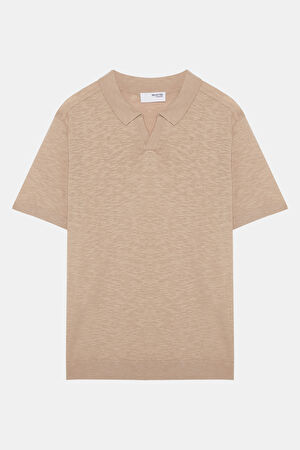 Polo Yaka Açık Pembe T-Shirt